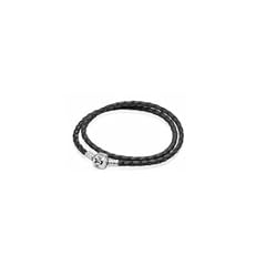 Pandora Lederarmband, zweifach gewickelt 590705CBK-D2 schwarz 19cm