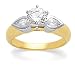 14K Two-Tone Gold Diamond Engagement Ring Semimount - 0.33 Ct.