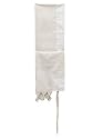 White on White Light Weight Wool Tallit 24"x72"