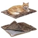 Simple Solution Self-Warming 19-Inch by 23-Inch Thermal Cat Cushion in Leopard Print, Beige