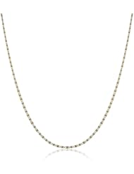 14k Tri-Color Italian Yellow, White and Rose Gold Valentino Diamond Cut Chain Necklace