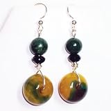 Jamaica Colors - Black Green and Yellow Earrings