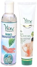 Vitro Naturals Hand Disinfectant 100 ml, Aloe Pain Relieve Gel 50 gm