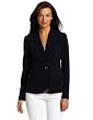 AK Anne Klein Womens Stretch Crepe 1 Button Blazer