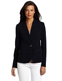 AK Anne Klein Womens Stretch Crepe 1 Button Blazer