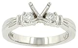 3 Round Ribbed Diamond Engagement Ring .25cttw (CZ ctr