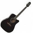 Jasmine by Takamine ES31C Dreadnought Cutaway Acoustic-Electric Guitar (Black)