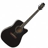 Jasmine by Takamine ES31C Dreadnought Cutaway Acoustic-Electric Guitar (Black)