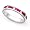 14k White Gold Channel set Diamond and Ruby Wedding Band Ring (G-H/SI, 1/3 ct.), 4