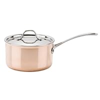 Le Cuivre Copper Try-Ply 2 Quart Saucepan with Lid - Mirror Finish