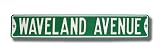 CHICAGO CUBS "WAVELAND AVENUE" Authentic METAL STREET SIGN (6" X 36")