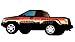 Wallmonkeys Peel and Stick Wall Decals - Red Truck Single Cab Side View - 36