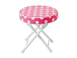 J.I.P. Cushioned Folding Stool with Safety Lock, Pink with White Dots
