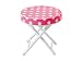 J.I.P. Cushioned Folding Stool with Safety Lock, Pink with White Dots