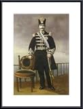 Portrait of Nasir Al-Din Shah Qajar by JaFar 10.88X14.00 Framed with Black Metal Frame