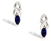 14K White Gold Genuine Marquise Sapphire and Diamond Earrings