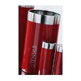 Premier Housewares Utensils Jar, Red Enamel