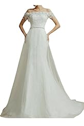 Crystal Crystals Lace-Up Beaded Natural   Waistline Wedding Dress 