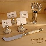 Mother of Pearl Cheese Knife, Label & Cocktail Pick Set