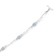 7" Polished Link/Square Blue Topaz Toggle Bracelet