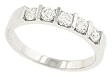 5 Stone Round Bar Set Diamond Wedding Band .50cttw