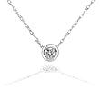 Bezel Set Round Diamond Necklace in 14kt White Gold