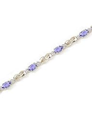 14kt Yellow Gold Oval Tanzanite and Diamond Bracelet