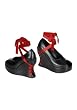 5 Inch Platform Wedge Women'S Size Shoe With Corset Lacing Detail And Wraparound Ribbons