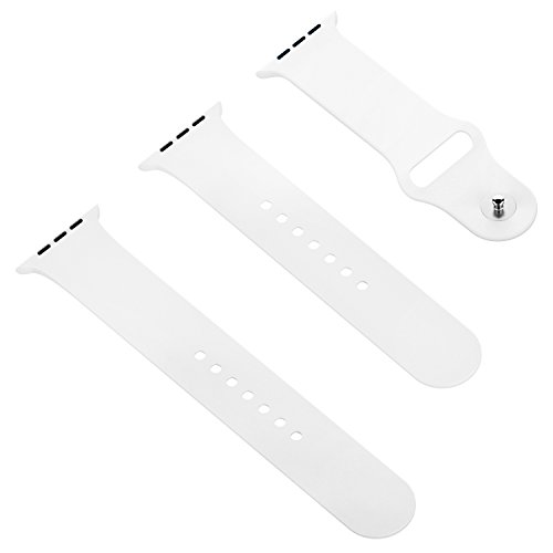 Apple Watch Band, JETech Soft Silicone Replacement Sport Band for Apple Watch All 42mm Models (White)