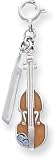 Enamel And Crystal Violin Charm, Sterling Silver