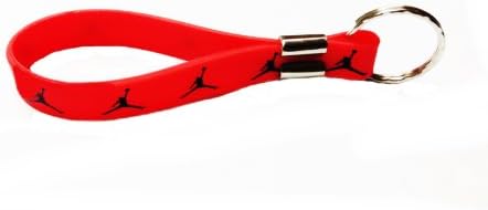 Michael Jordan Red Silicone Key Chain Holder with Black Jumpman Logo Keychain Key Holder