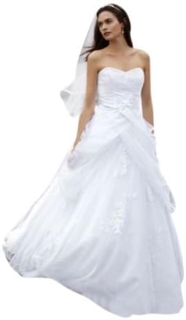 SAMPLE: Tulle Ball Gown Wedding Dress with Lace-Up Back and Side Swags Style...