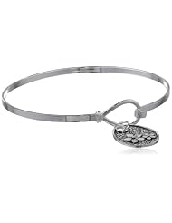 Sterling Silver Catch Bangle Bracelet "If Sisters Were Flowers Id Choose You" with Flower Charm Drop