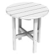 18" Recycled Earth-Friendly Outdoor Patio Round Side Table - White