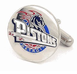 Detroit Pistons Cufflinks - NBA Basketball Sports Themed Formal Wear