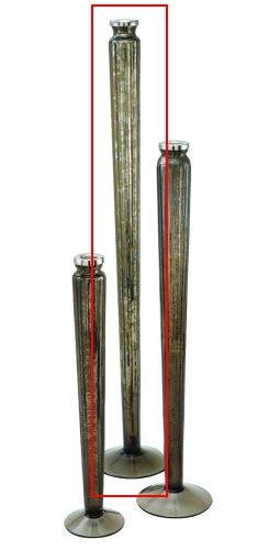 large quiescent susan:Lazy Susan Smoked Mercury Glass Ribbed Candlestick, Large Images
