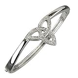 Rhodium Crystal Trinity Bangle - Made in Ireland