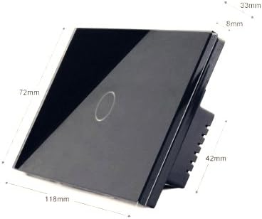 JKTF® US/AU Standard, 1-gang 2-way, White Glass Panel, Touch Screen Light Switch D801/D821 with LED indicator (Black)