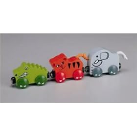 Nuchi Wooden Railway ~ 3-piece Jungle Baby Train by Nuchi