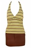 Sunscape Stripe Two Piece Skirtini Swimsuit by South Point - Plus Size Swimsuit Plus Size Swimsuit