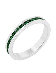 Stylish Stackables Emerald Silver Ring