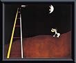 Art Poster Metal Framed Print - Dog Barking at the Moon - Artist: Joan Miro- Poster Size: 10 X 8