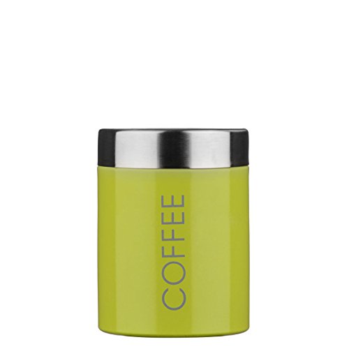 Best Price Coffee Canister, Lime Green Enamel, Satin Stainless Steel
