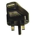 Micropix - 3 PIN 1000mAh USB Power Adapter Mains Charger UK Wall Plug for MP3 players, ipods, iphone 4G, iphone 3G, Apple iPad, Mobile phones, PDA's, Kindle, Tomtom, Navman, Blackberry, Samsung and Digital Cameras etc