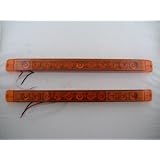 (2) 17 Amber 11 LED Truck Trailer Marker Running Park Turn Signal Lights 