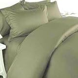 600TC Cotton Rich FULL/QUEEN SOLID SAGE DUVET COVER SET BY MARRIKAS