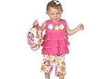 b.t. kids Tiered Top Floral Capri Set with Hat