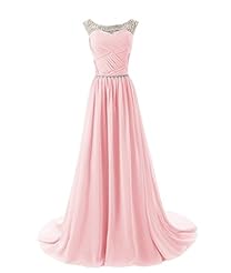 Goddess  Beaded Chiffon/Satin Bridesmaid Dress/Prom Dress  With Ruffles