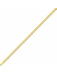 14K Gold Doubl Link Charm Bracelet 7 Inches