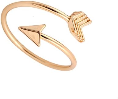Gold and Silver Rose Gold Plated Arrow Wrap Rings for Women (Yellow)